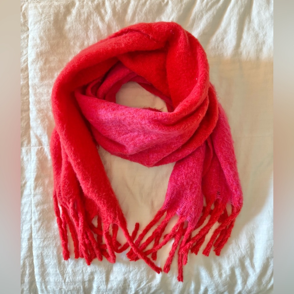 Nordstrom Red and Pink Scarf